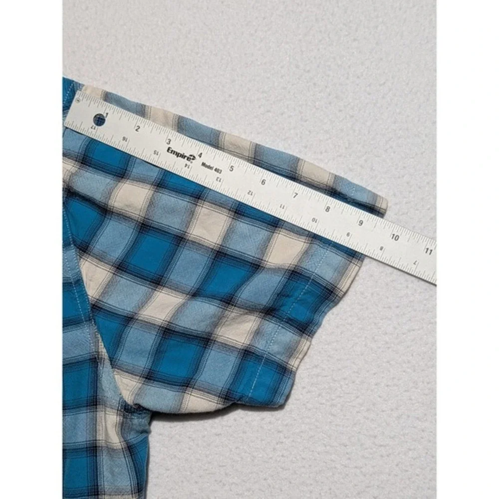 The North Face Plaid Shirt Mens Large Blue‎ Short Sleeve Outdoor Hiking